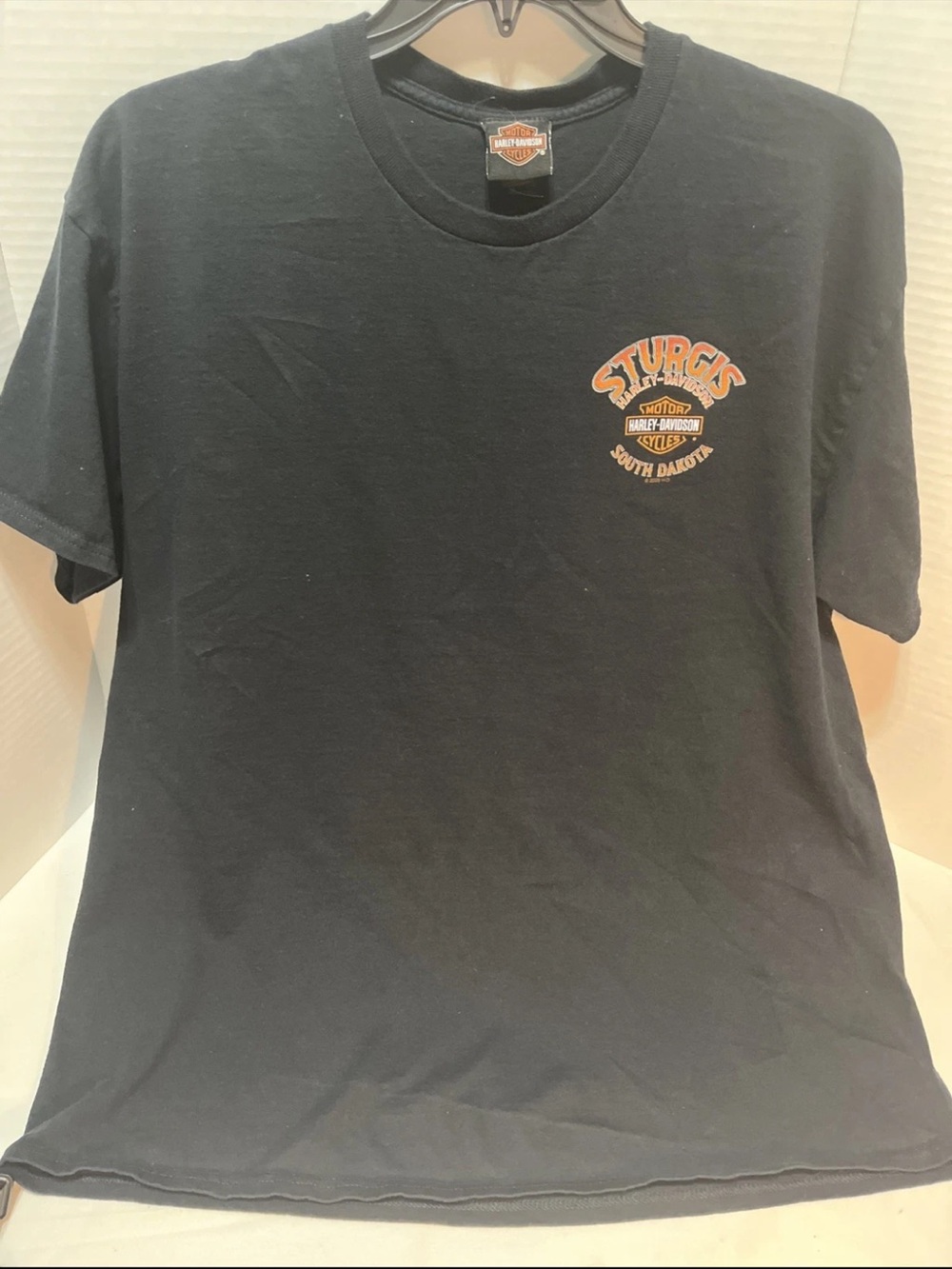 Harley-Davidson Black Short Sleeve Tee with Orange Sturgis Logo